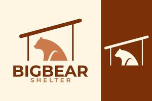 groot beer onderdak logo ontwerp vector