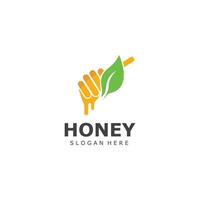 honing kam logo sjabloon ontwerp embleem honing ontwerp concept creatief symbool ontwerp vector
