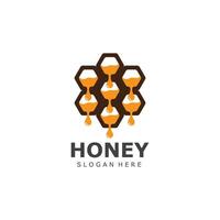 honing kam logo sjabloon ontwerp embleem honing ontwerp concept creatief symbool ontwerp vector