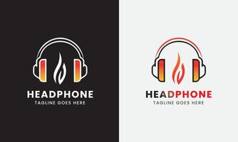 muziek- koptelefoon brand icoon, huisdier hond item, geluid praten microfoon spreker logo icoon vector