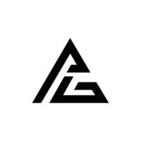 brief pag of gp driehoek modern logo vector