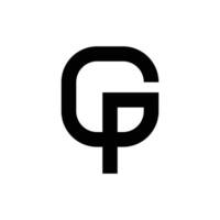 brief gp of pag modern vorm logo vector