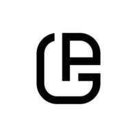 brief gp of pag modern plein vorm logo vector