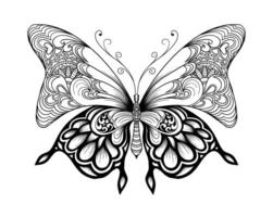 hand- getrokken vlinder illustratie in elegant samenstelling. kleur boek bladzijde. vector