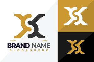 brief xs of sx monogram logo ontwerp symbool icoon illustratie vector