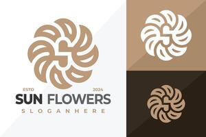 brief s zon bloem bloeien logo ontwerp symbool icoon illustratie vector