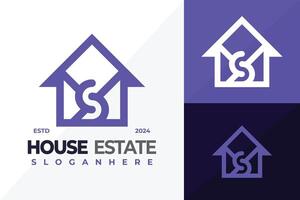 brief s huis logo ontwerp symbool icoon illustratie vector