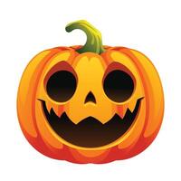 halloween pompoen met gelukkig uitdrukking. tekenfilm karakter illustratie vector