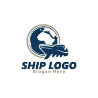 schip logo sjabloon ontwerp illustratie vector