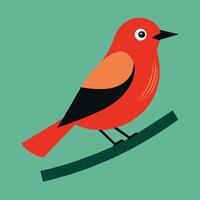 een minimalistische illustratie van een vogel Aan een tak, perfect voor natuur enthousiastelingen en vogel waarnemers. vector