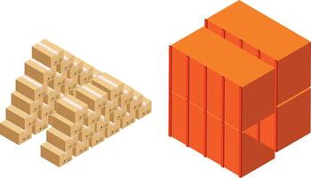 lading schepen containers en pakketjes illustratie vector