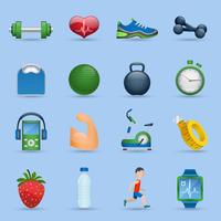 Fitness pictogrammen instellen vector