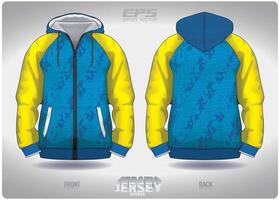 eps Jersey sport- overhemd .blauw geel geweven kleding stof patroon ontwerp, illustratie, textiel achtergrond voor sport- lang mouw capuchon vector
