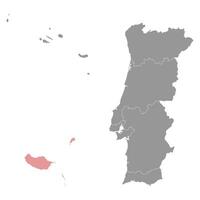 Madeira kaart, administratief divisie van Portugal. illustratie. vector