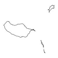 Madeira kaart, administratief divisie van Portugal. illustratie. vector