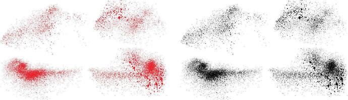 penseelstreek zwart en rood kleur geklater structuur achtergrond reeks vector