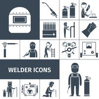 Lasser pictogrammen zwarte set vector