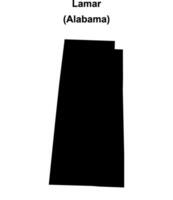 lamar district, Alabama blanco schets kaart vector