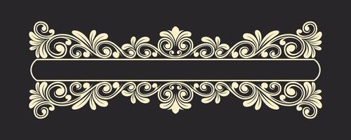 wijnoogst barok Victoriaans kader grens monogram bloemen gegraveerde rol ornament vector