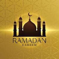 mooi Ramadan kareem achtergrond met moskee silhouet vector