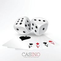 spelen kaarten van casino met twee Dobbelsteen vector