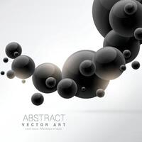 abstract zwart 3d moleculen achtergrond vector