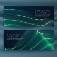 abstract groen golvend banners reeks vector