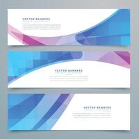 abstract golvend banners en kopteksten reeks vector