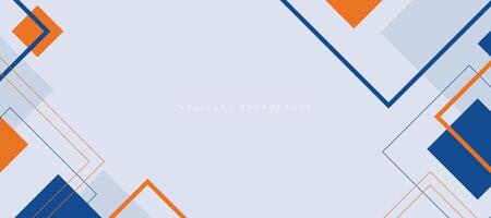 abstract minimalistische achtergrond met blauw oranje meetkundig plein vormen vector