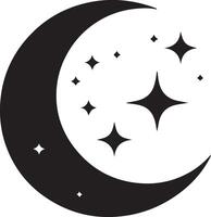 maan en sterren Bij nacht illustratie geïsoleerd Aan wit achtergrond vector