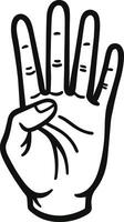 een hand- gebaren , aangrijpend, lijn kunst ,hand getrokken stijl illustratie vector