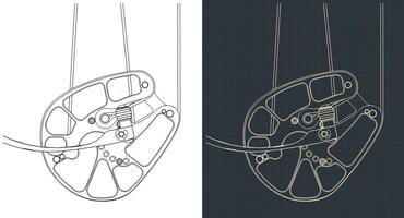 verbinding boog cam blauwdruk vector