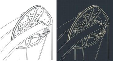 verbinding boog cam detailopname tekeningen vector