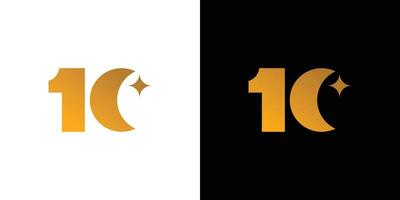 de 10 nachten logo ontwerp is uniek en elegant vector
