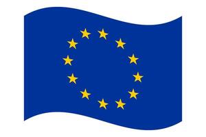 golvend vlag van de Europese unie, geïsoleerd Aan transparant achtergrond vector