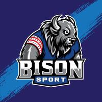 stier bizon buffel mascotte logo icoon ontwerp, sjabloon logo illustratie vector