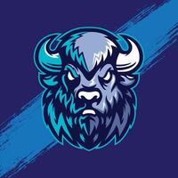 stier bizon buffel mascotte logo icoon ontwerp, sjabloon logo illustratie vector