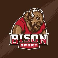 stier bizon buffel mascotte logo icoon ontwerp, sjabloon logo illustratie vector