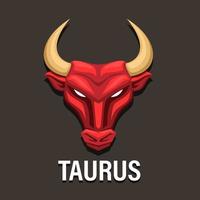 taurus dierenriem met stier hoofd symbool logo concept in cartoon afbeelding vector