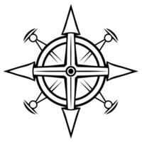 minimalistische kompas schets, geschikt voor navigatie-thema ontwerpen. vector