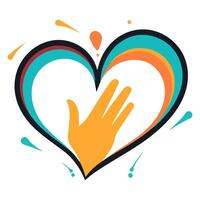 een icoon beeltenis handen in een hart gebaar, ideaal voor illustreren liefde, medeleven, of aanhankelijk thema's. vector