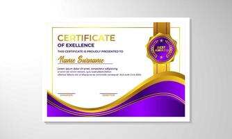 elegant helling certificaat ontwerp sjabloon vector