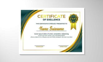 elegant helling certificaat ontwerp sjabloon vector