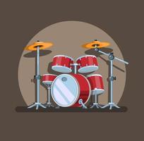 drumstel in de schijnwerpers, muziekinstrument symbool concept in cartoon illustratie vector