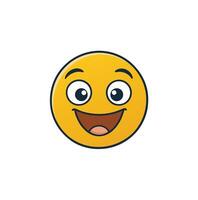 schattig glimlachen emoji met Open ogen geïsoleerd Aan wit achtergrond vector