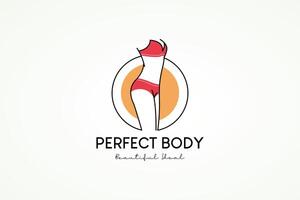 illustratie ontwerp van eetpatroon logo voor een mooi, ideaal, perfect vrouw lichaam vector