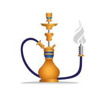 shisha waterpijp traditionele pijp rook op witte achtergrond realistische illustratie vector