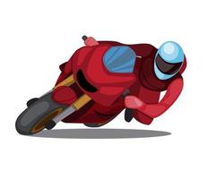 rode motorsport bochten mager, race motor mager hoek in rijstijl cartoon vlakke afbeelding vector geïsoleerd op witte achtergrond