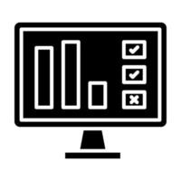 glyph-pictogram voor online rapport vector