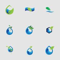 hydrocultuur logo set vector illustratie ontwerpsjabloon